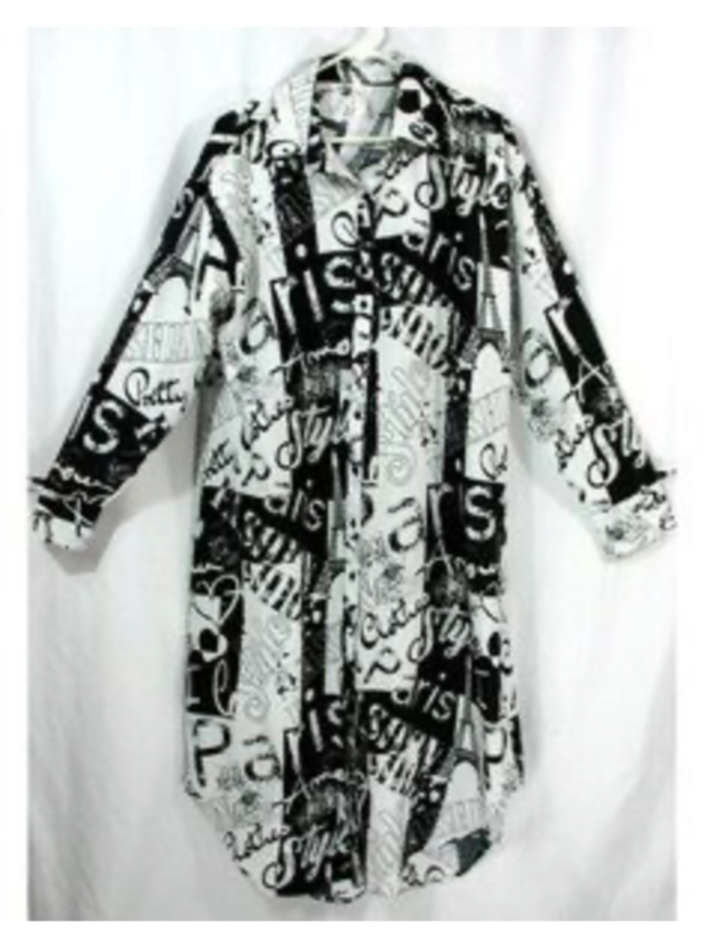 NEW "LIVE 4 TRUTH" black/white long stylish dress Plus Size 1X made in India